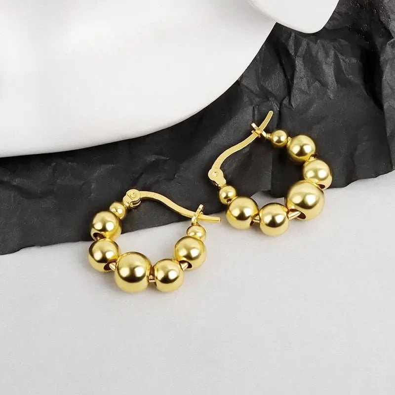 Sidabriniai auskarai Bubble Gold