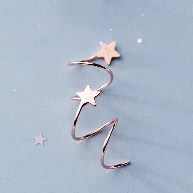 Sidabriniai auskarai Coilstar Gold
