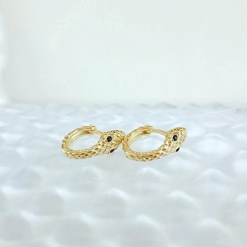 Sidabriniai auskarai Serpent Gold