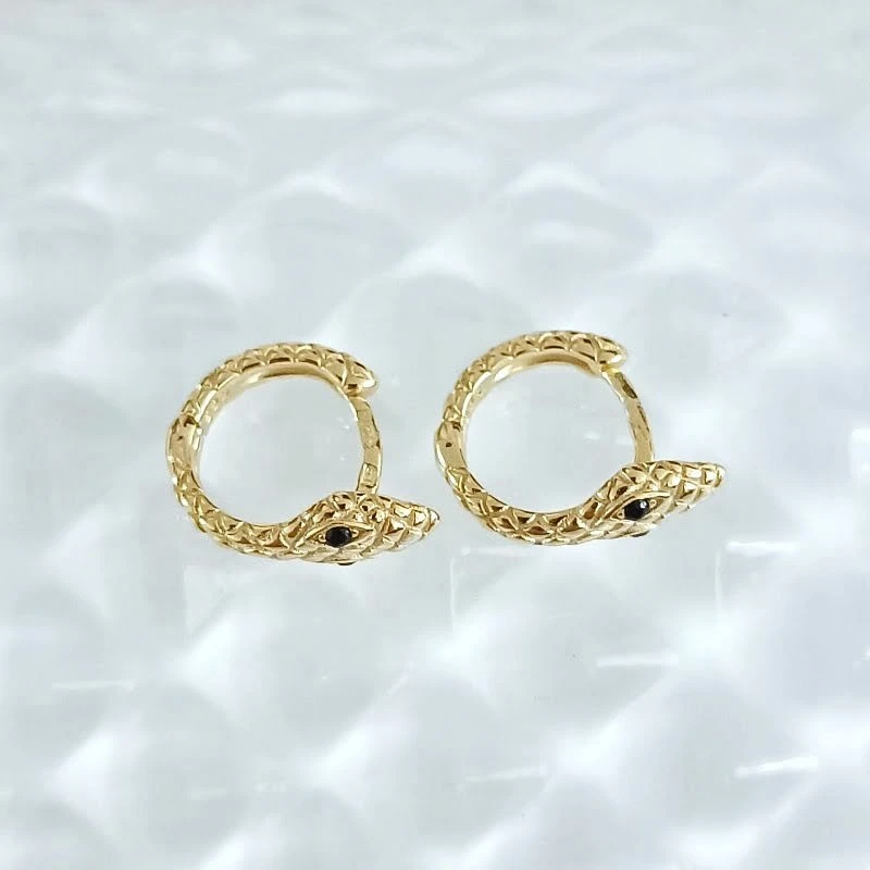 Sidabriniai auskarai Serpent Gold