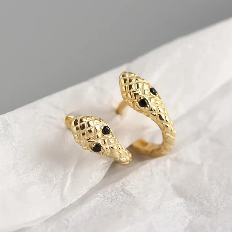 Sidabriniai auskarai Serpent Gold
