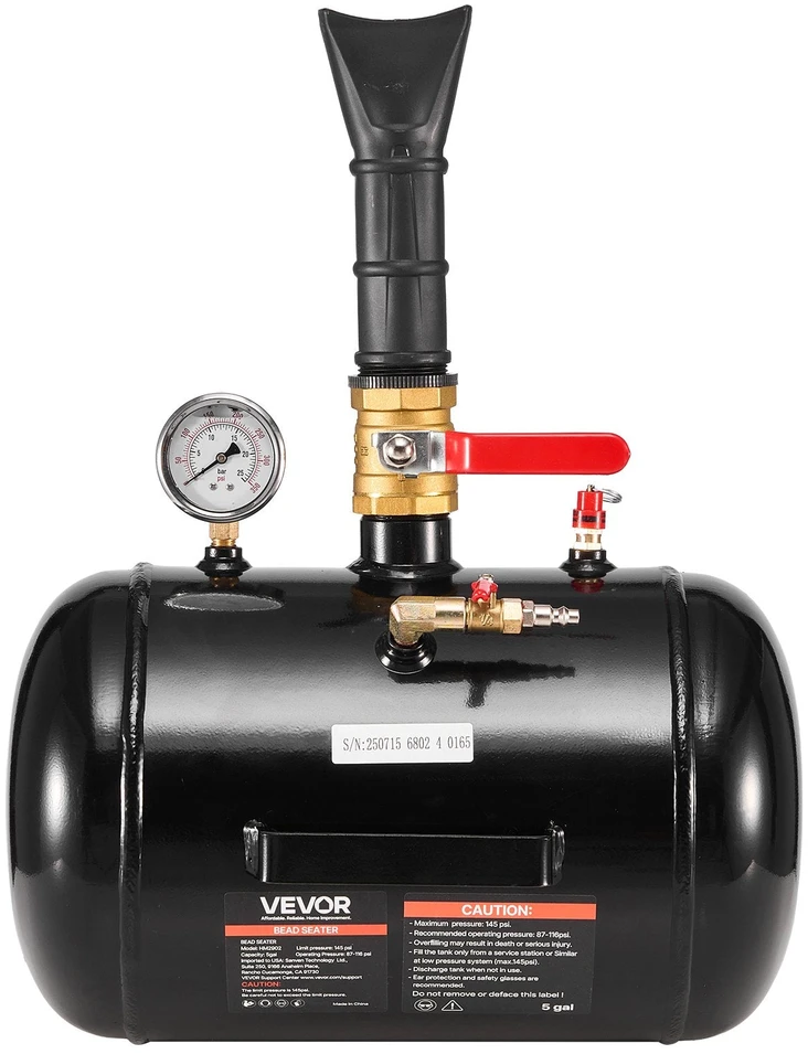 VEVOR Oro padangų sėkimo įrankis, 18.9 L, 87-116 PSI