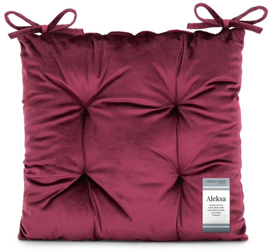 AmeliaHome Pagalvėlė kėdei 40×40 cm bordo AH ALEKSA