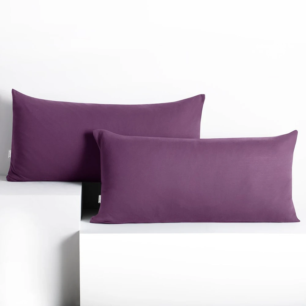 Violetiniai ilgų pagalvių užvalkalai, 2 vnt.