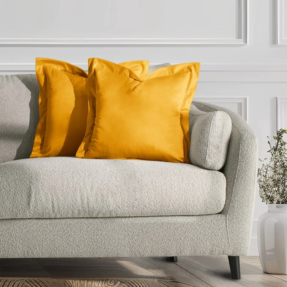 AmeliaHome Pagalvės užvalkalas 45×45 aksomas garstyčių spalvos AH