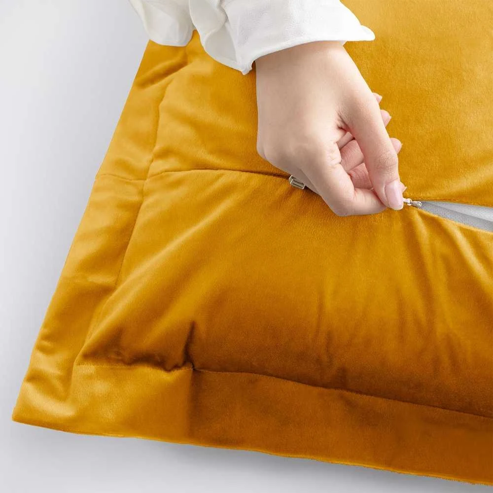 AmeliaHome Pagalvės užvalkalas 50×70 cm iš aksomo garstyčių AH