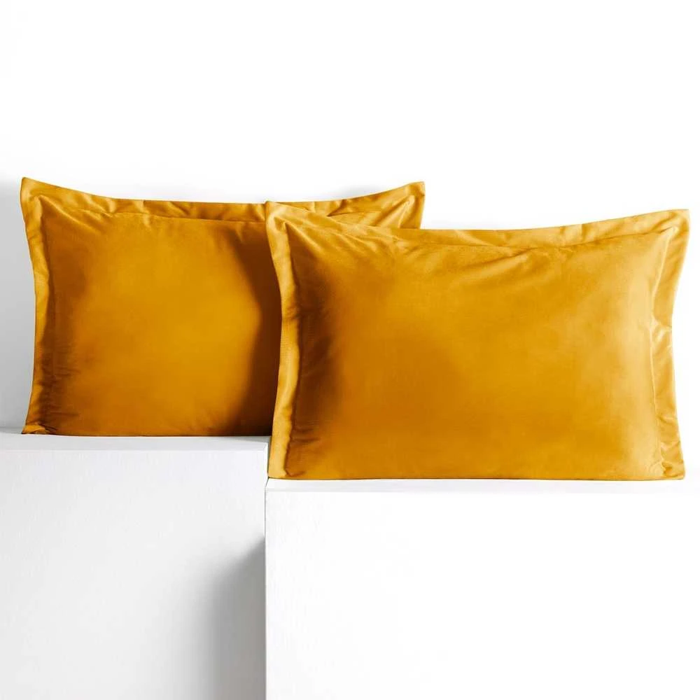 AmeliaHome Pagalvės užvalkalas 50×70 cm iš aksomo garstyčių AH