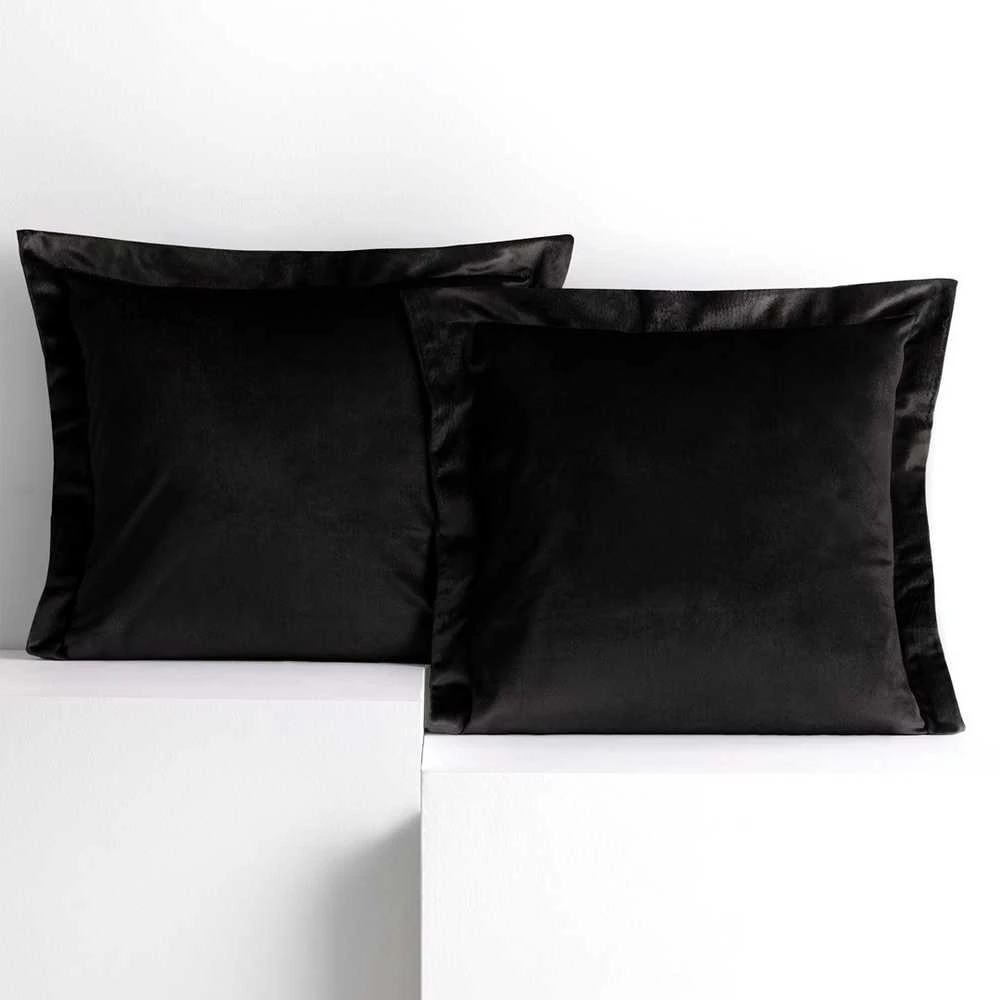 AmeliaHome Pagalvės užvalkalas aksomas 45×45 cm juoda AH