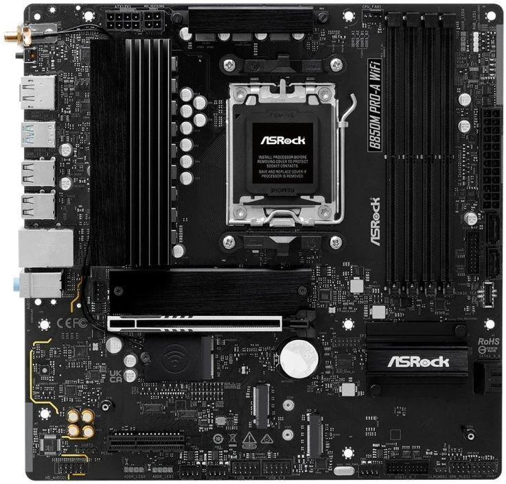 Ausinės Pagrindinė plokštė ASRock B850M Pro-A WiFi