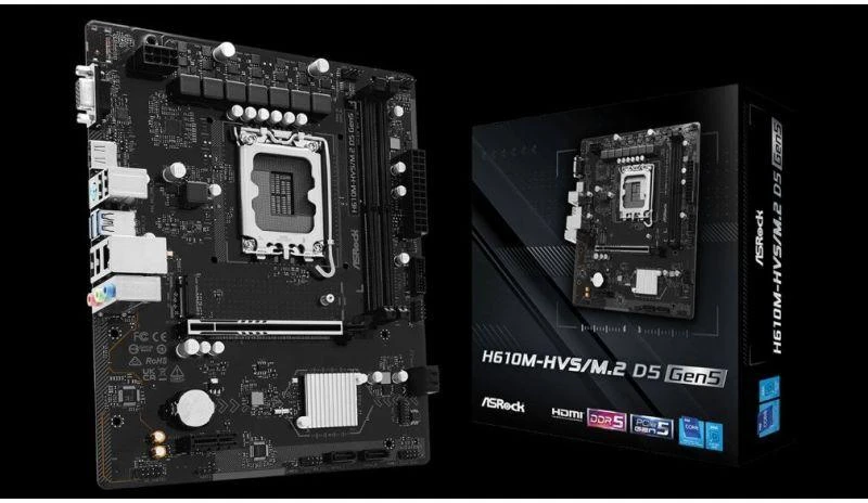 Asrock H610M-HVS/M.2 D5 GEN5 pagrindinė plokštė