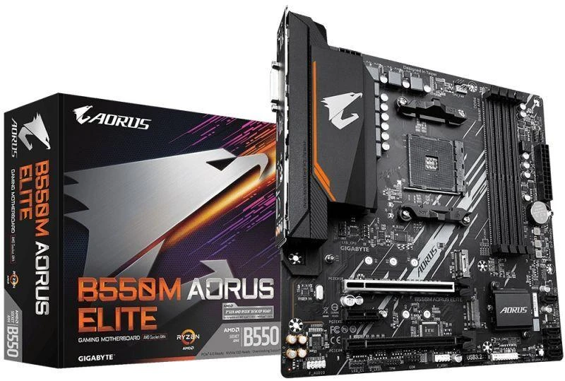 Pagrindinė plokštė Gigabyte B550M AORUS Elite/AM4/Micro-ATX/Memory DDR4/Atminties lizdai 4/1xPCI-Express 3.0 1x/1xPCI-Express 3.0 4x/1xPCI-Express 4.0 16x/2xM.2/1xDVI-D/1xHDMI/2xAudio-In/1xAudio-Out/4xUSB 2.0/4xUSB 3.2/1xPS/2/1xRJ45