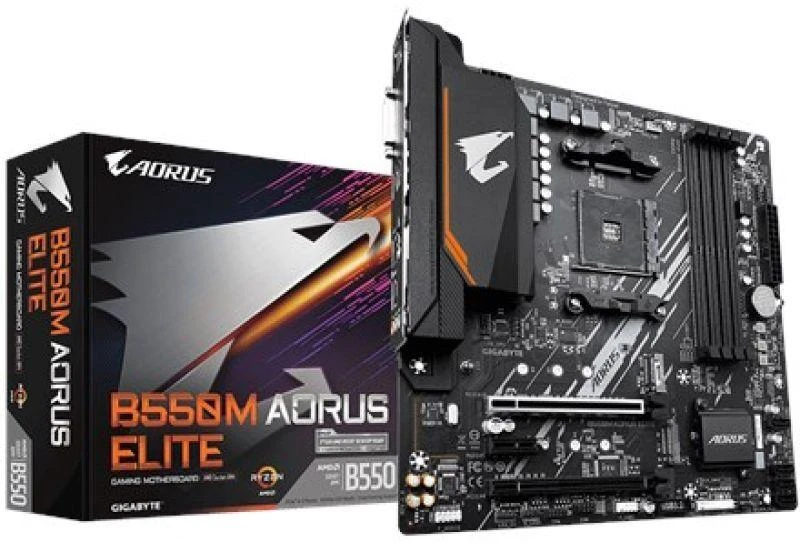 Pagrindinė plokštė Gigabyte B550M AORUS Elite/AM4/Micro-ATX/Memory DDR4/Atminties lizdai 4/1xPCI-Express 3.0 1x/1xPCI-Express 3.0 4x/1xPCI-Express 4.0 16x/2xM.2/1xDVI-D/1xHDMI/2xAudio-In/1xAudio-Out/4xUSB 2.0/4xUSB 3.2/1xPS/2/1xRJ45
