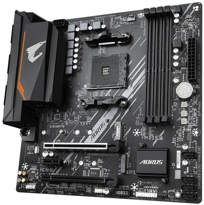 Pagrindinė plokštė Gigabyte B550M AORUS Elite/AM4/Micro-ATX/Memory DDR4/Atminties lizdai 4/1xPCI-Express 3.0 1x/1xPCI-Express 3.0 4x/1xPCI-Express 4.0 16x/2xM.2/1xDVI-D/1xHDMI/2xAudio-In/1xAudio-Out/4xUSB 2.0/4xUSB 3.2/1xPS/2/1xRJ45
