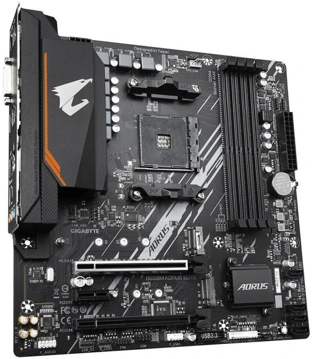 Pagrindinė plokštė Gigabyte B550M AORUS Elite/AM4/Micro-ATX/Memory DDR4/Atminties lizdai 4/1xPCI-Express 3.0 1x/1xPCI-Express 3.0 4x/1xPCI-Express 4.0 16x/2xM.2/1xDVI-D/1xHDMI/2xAudio-In/1xAudio-Out/4xUSB 2.0/4xUSB 3.2/1xPS/2/1xRJ45
