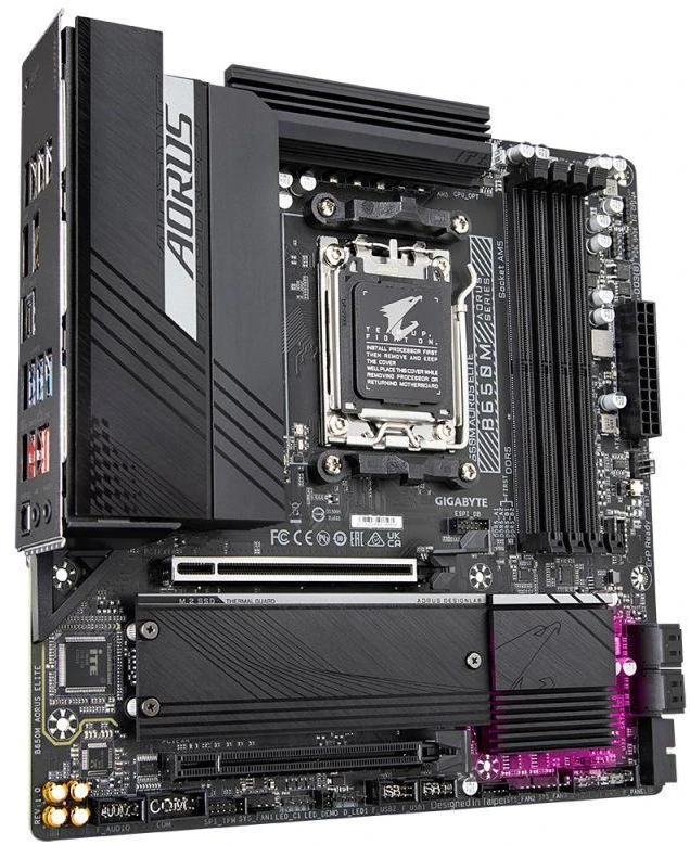 Ausinės Pagrindinė plokštė Gigabyte B650M AORUS ELITE (B650, AM5, mATX, DDR5)