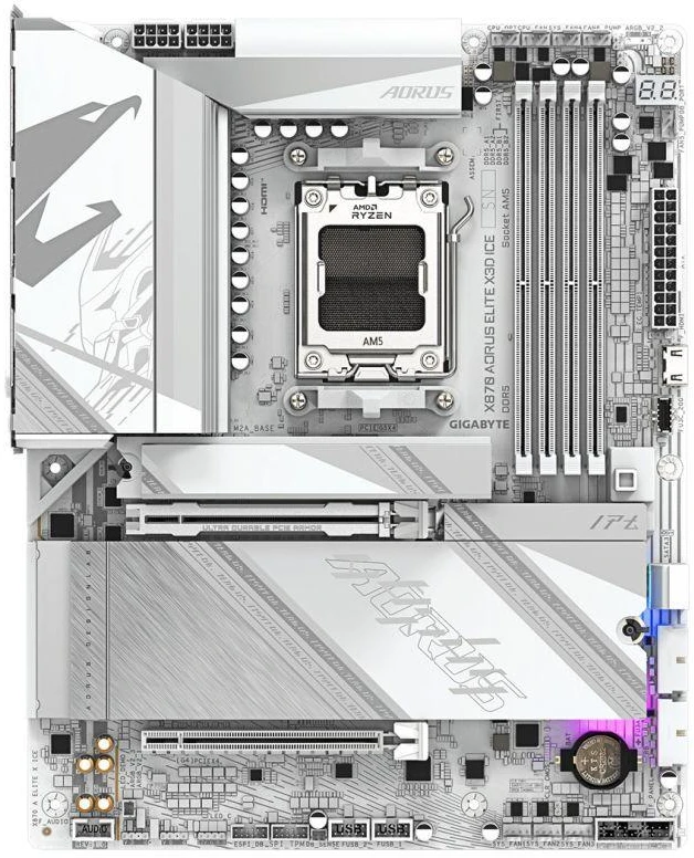 Pagrindinė plokštė Gigabyte X870 AORUS ELITE X3D ICE