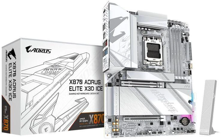 Pagrindinė plokštė Gigabyte X870 AORUS ELITE X3D ICE