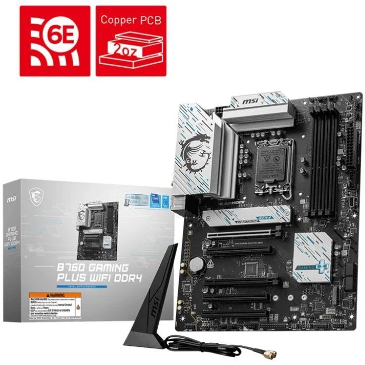 MSI B760 GAMING PLUS WIFI DDR4 | Procesorių šeima Intel | Procesoriaus lizdas LGA1700 | DDR4 | Palaikomos standžiojo disko sąsajos SATA, M.2 | SATA jungčių skaičius 4