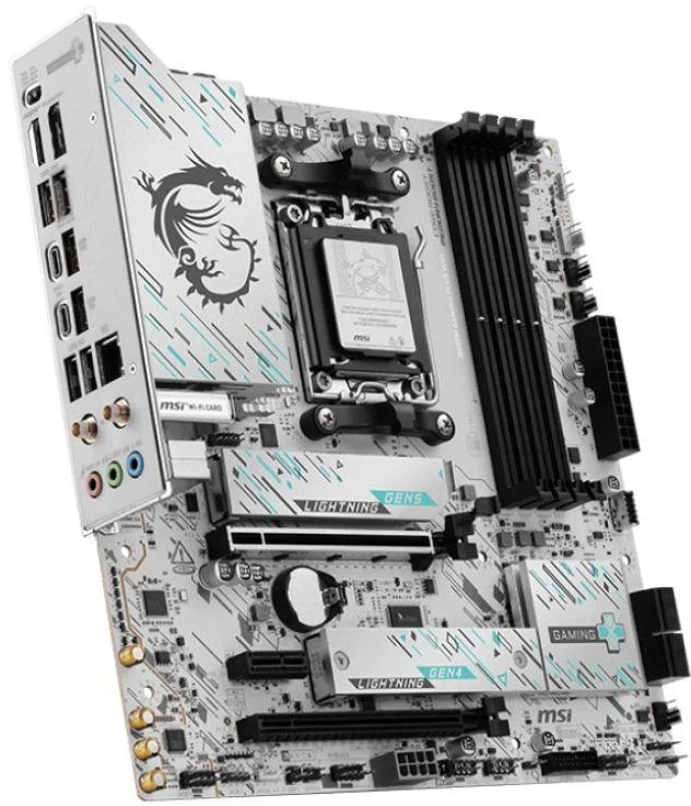 Pagrindinė plokštė MSI B850M GAMING PLUS WIFI | Procesorių šeima AMD | Procesoriaus lizdas AM5 | DDR5 | Palaikomos standžiojo disko sąsajos SATA, M.2 | SATA jungčių skaičius 4