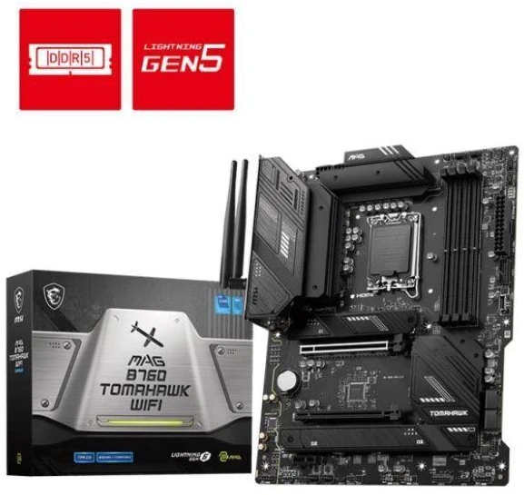 Pagrindinė plokštė MSI MAG B760 TOMAHAWK WIFI, LGA 1700, ATX