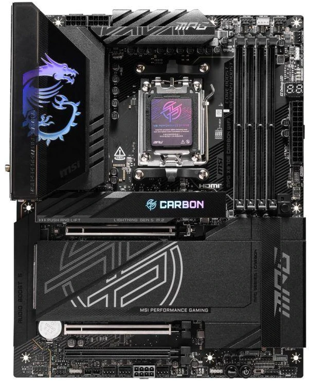 Pagrindinė plokštė MSI procesorių šeima AMD | Procesoriaus lizdas AM5 | DDR5 UDIMM | Palaikomos standžiojo disko sąsajos SATA, M.2 | SATA jungčių skaičius 4