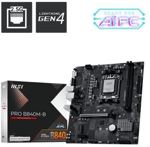 Ausinės Pagrindinė plokštė MSI PRO B840M-B