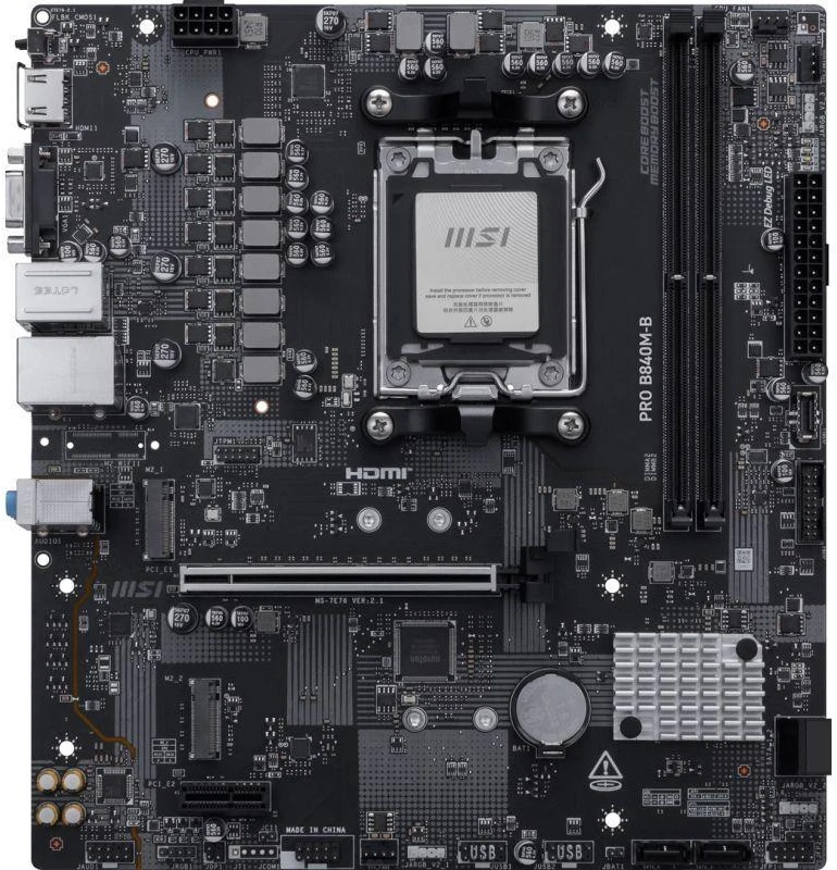 Ausinės Pagrindinė plokštė MSI PRO B840M-B
