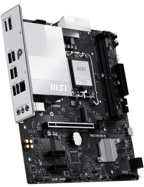 Pagrindinė plokštė MSI PRO H810M-B | Procesoriaus šeima Intel H810 | Procesoriaus lizdas LGA1851 | DDR5 | Palaikomos standžiojo disko sąsajos SATA, M.2 | SATA jungčių skaičius 4