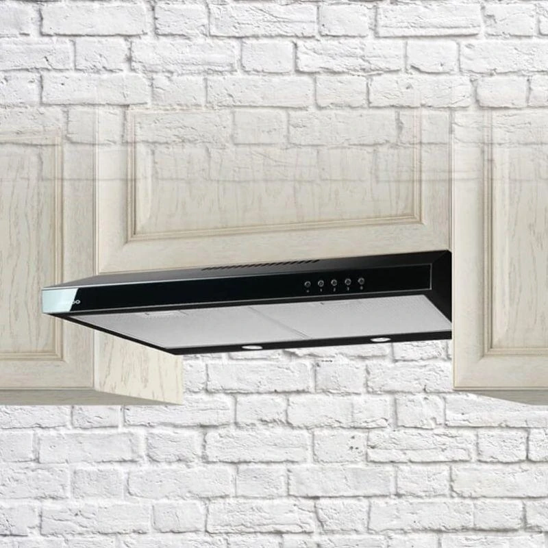 Cooker hood under-cabinet AKPO WK-7 K GLASS 50 JUODA/Juoda SZKŁO (166 m3/h, 500mm, juodos spalvos)