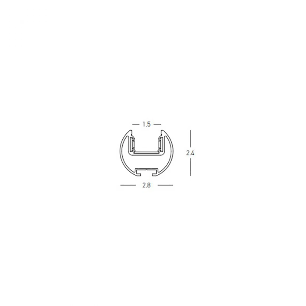 Pakabinamas magnetinės sistemos ZAMBELIS MAGNETIC ULTRA SLIM bėgelis, 48V, matinės juodos sp., 2m, 23124