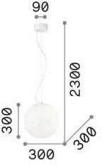 Ideal Lux Pakabinamas šviestuvas Žemėlapis Sp1 D30 Bianco 9087