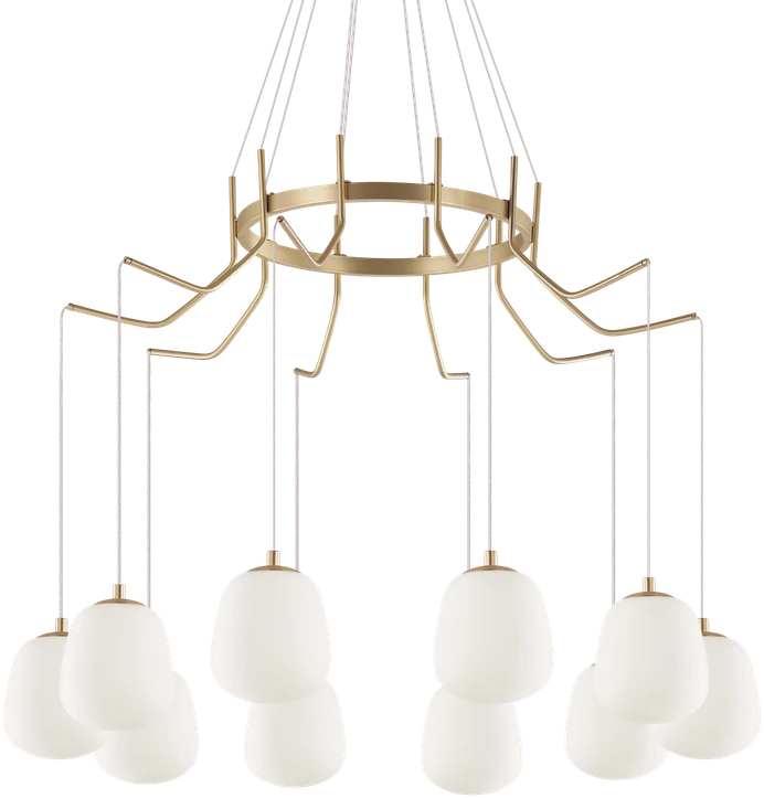 Pakabinamas šviestuvas Ideal Lux Suspended lamp with 10 lights KAROUSEL, G9, brass