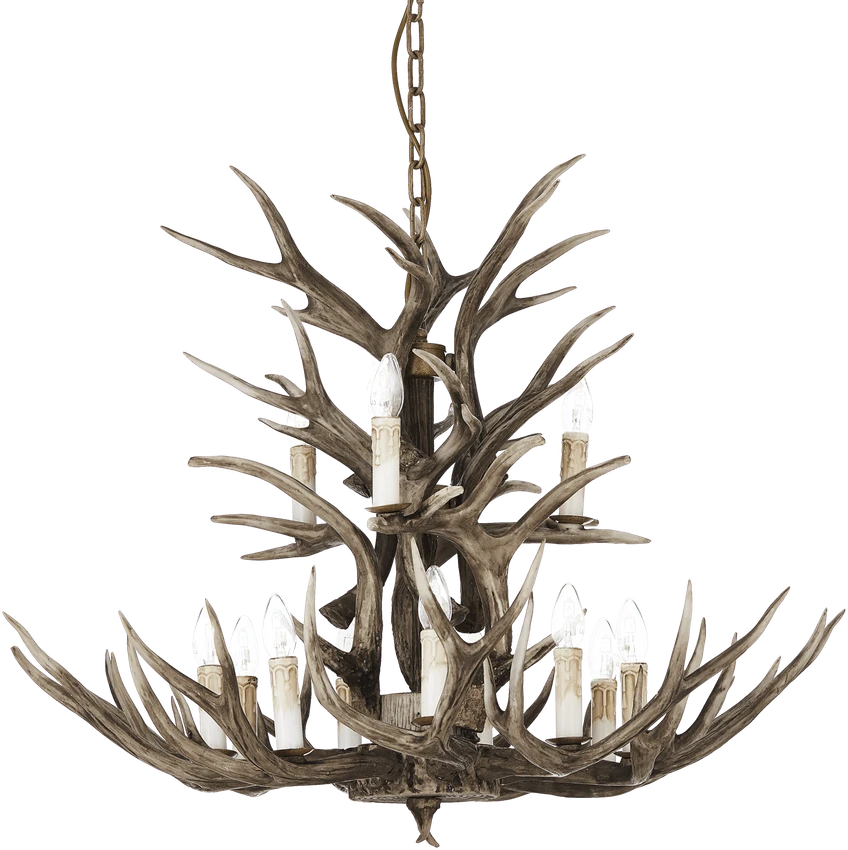 Pakabinamas šviestuvas Ideal Lux Suspended lamp with 12 lights CHALET, E14, sand color
