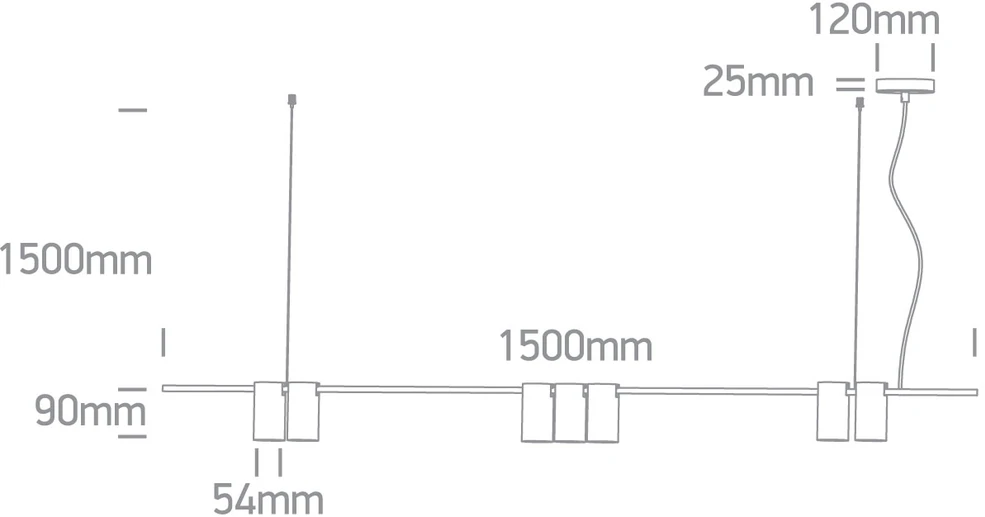 Pakabinamas šviestuvas, 7xGU10, juodas, 63146B/B