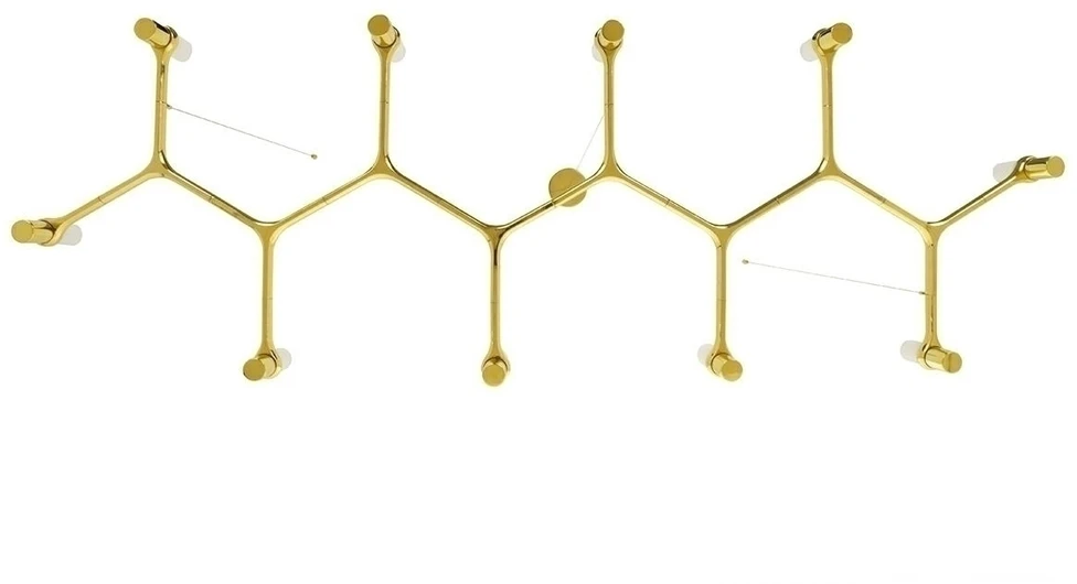 Pakabinamas šviestuvas ATOMIC LONG, 10xG9, aukso sp.