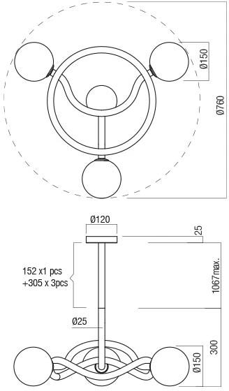 Pakabinamas šviestuvas CONFUSIO, E14, juodos/baltos sp., 01-3257