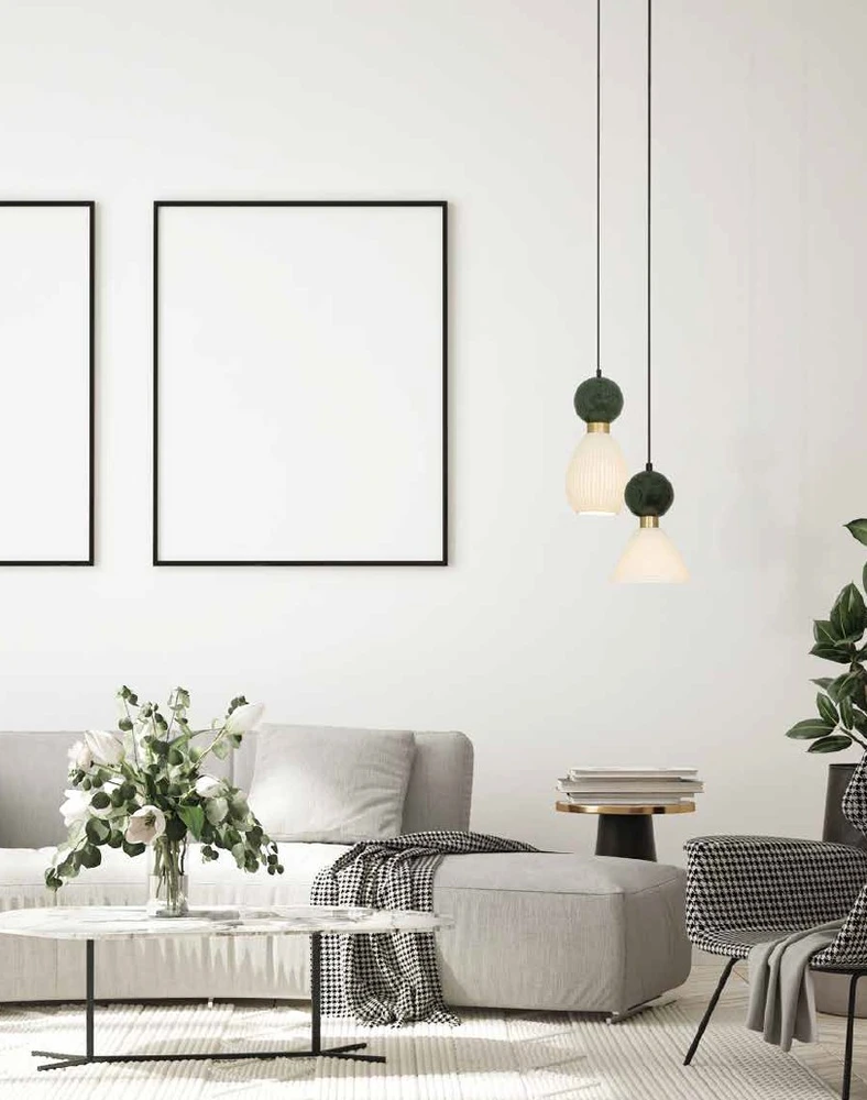 Pakabinamas šviestuvas, E14, juodos/žalios/žalvario sp., 23237