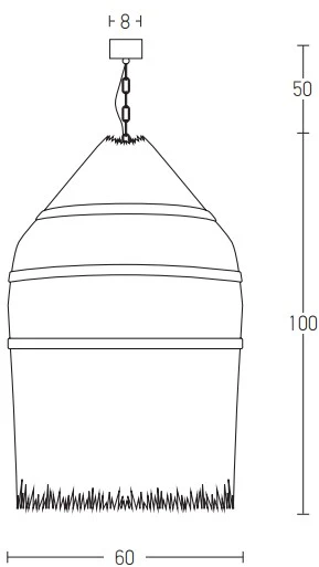 Pakabinamas šviestuvas, E27, rudas, 17129