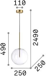 Pakabinamas šviestuvas EQUINOXE, G4, chromo/dūmų sp., 345376