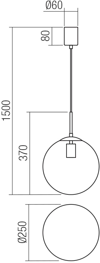 Pakabinamas šviestuvas GLOBAL, E27, juodas