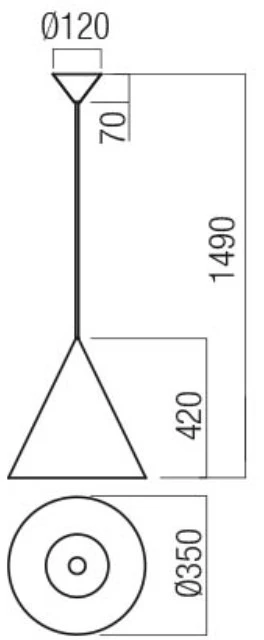 Pakabinamas šviestuvas KONOS, E27, juodas, 01-3025