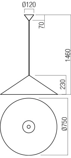 Pakabinamas šviestuvas KONOS, E27, oranžinis, 01-3031