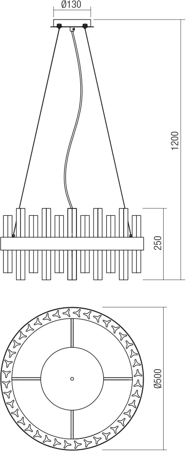 Pakabinamas šviestuvas LIDO, E14, vario sp.
