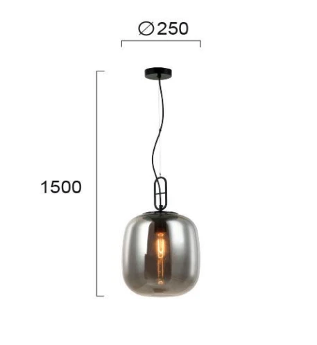 Pakabinamas šviestuvas RETRO, E27, dūmų sp./juodas, 4206400