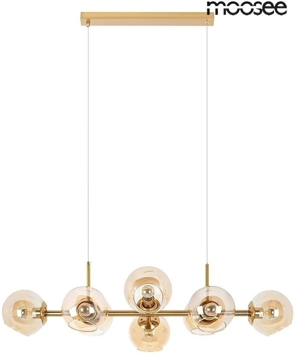 Pakabinamas šviestuvas ROMEO GOLD, 8xE27, aukso/gintaro sp.
