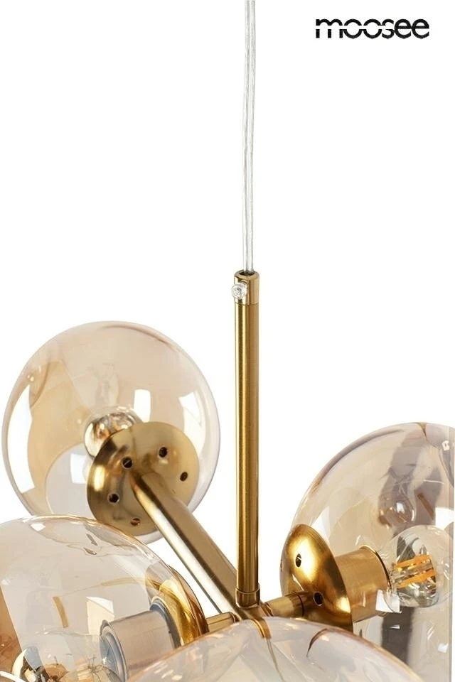Pakabinamas šviestuvas ROMEO GOLD, 8xE27, aukso/gintaro sp.