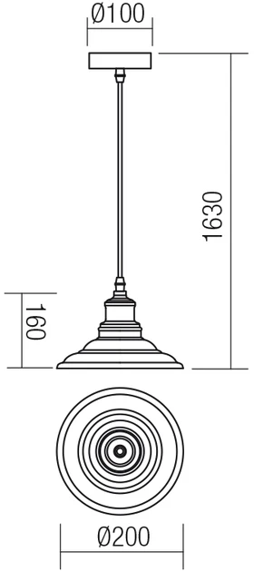 Pakabinamas šviestuvas SPINNER, E27, sendinto aukso/baltas
