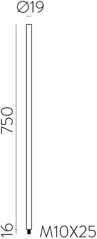 Pakabinamo šviestuvo ilginamoji detalė, juoda, K1026040N