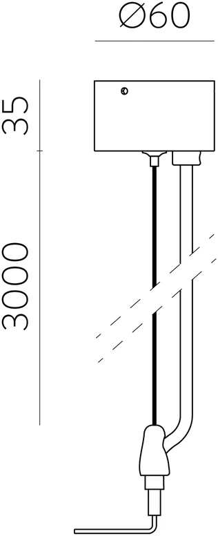 Pakabinamo šviestuvo laikiklis TECH, juodas, PUSH/DALI, K1002540NDP