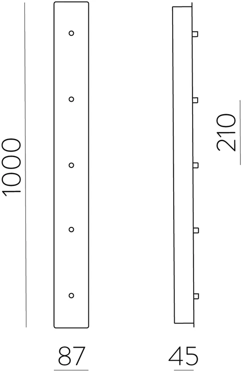 Pakabinamų šviestuvų (5 vnt.) lubinis laikiklis, juodas, K0009190N